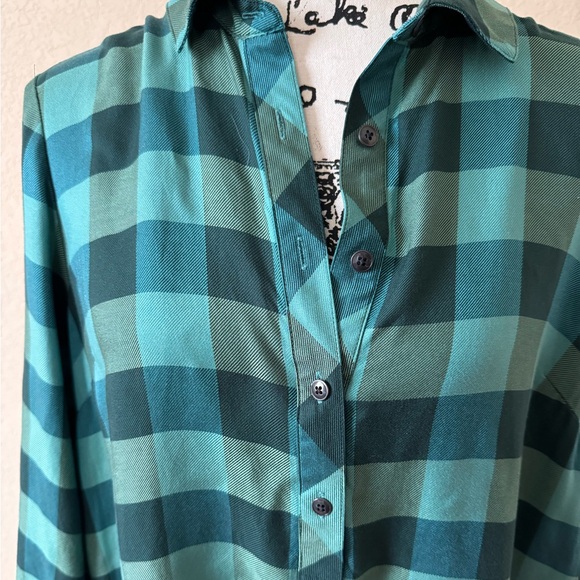 J.Jill Green Plaid ShirtDress, Size Medium Tall - Picture 3 of 15